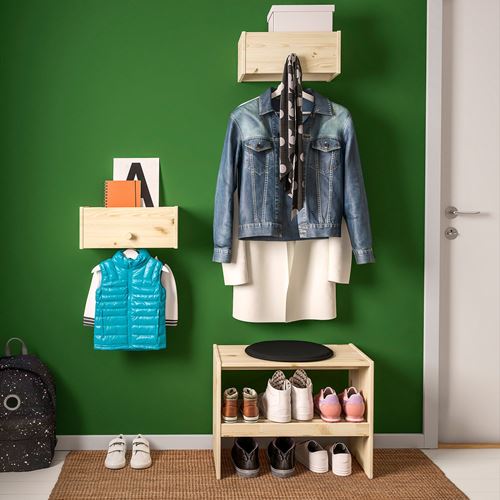 IKEA - RAGGBERG, raflı askılık, çam, 40x21x17 cm