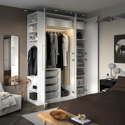 IKEA - PAX/FARDAL, PAX wardrobe, white-high-gloss, 170x60x236 cm