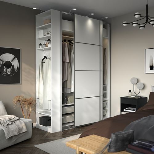 IKEA - PAX/MEHAMN, PAX sliding door wardrobe, white, 170x66x236 cm