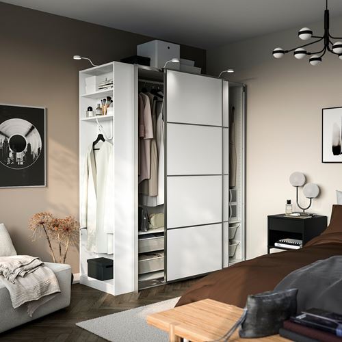 IKEA - PAX/MEHAMN, PAX sliding door wardrobe, white, 170x66x201 cm