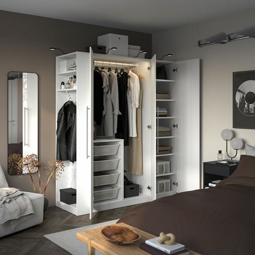 IKEA - PAX/FARDAL, PAX wardrobe, white-high-gloss, 170x60x201 cm