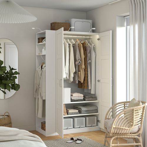 IKEA - PAX/BERGSBO, PAX wardrobe, white, 120x60x201 cm
