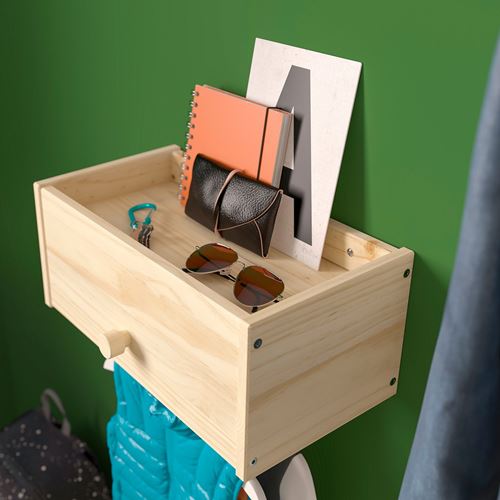 IKEA - RAGGBERG, raflı askılık, çam, 40x21x17 cm