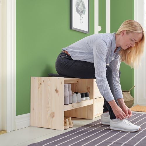 IKEA - RAGGBERG, bank ve ayakkabılık, çam, 60x35x45 cm