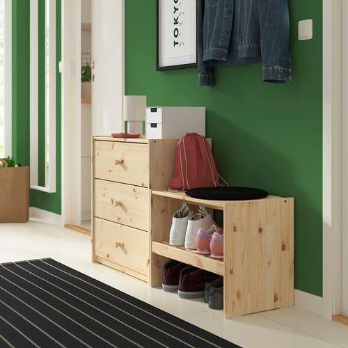 IKEA - RAGGBERG, bank ve ayakkabılık, çam, 60x35x45 cm
