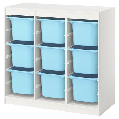 IKEA - TROFAST, storage-unit, white-light blue, 99x44x94 cm