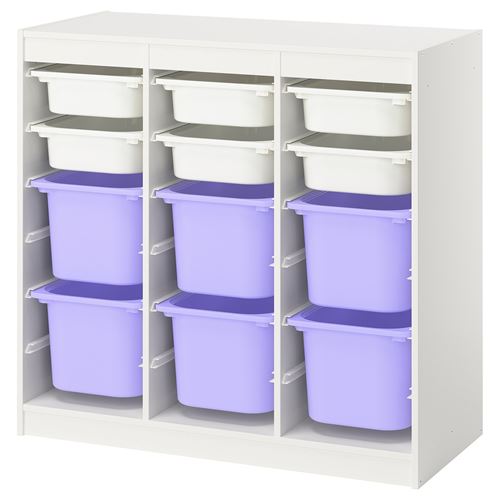 IKEA - TROFAST, storage-unit, white-lilac, 99x44x94 cm