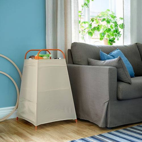 IKEA - TIGERFINK, storage tray with compartments, beige-orange, 82x52x52 cm