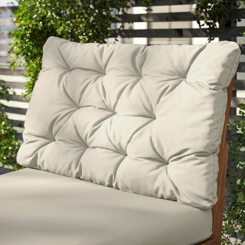 IKEA - KUDDARNA, outdoor back cushion, light grey/beige, 62x44 cm