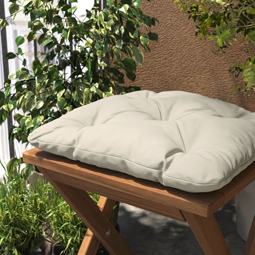 IKEA - KUDDARNA, outdoor chair pad, light grey/beige, 36x32 cm