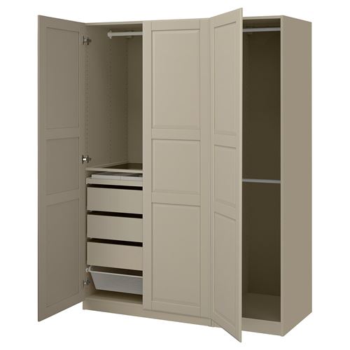IKEA - PAX/TYSSEDAL, PAX wardrobe, grey/beige, 150x60x201 cm