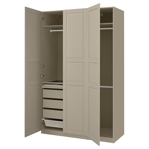 IKEA - PAX/TYSSEDAL, PAX gardırop, gri-bej, 150x60x236 cm