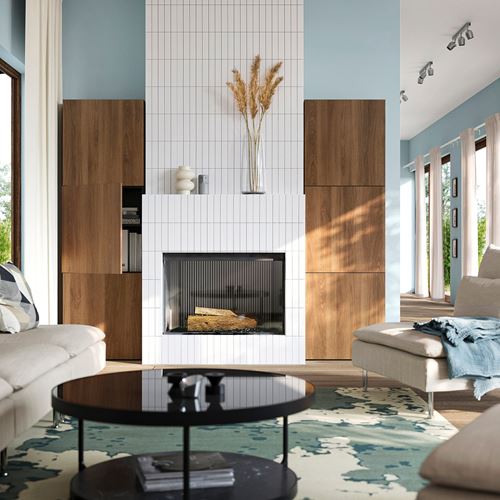 IKEA - BESTA, dolap kombinasyonu, venge-ceviz görünüm, 120x42x193 cm