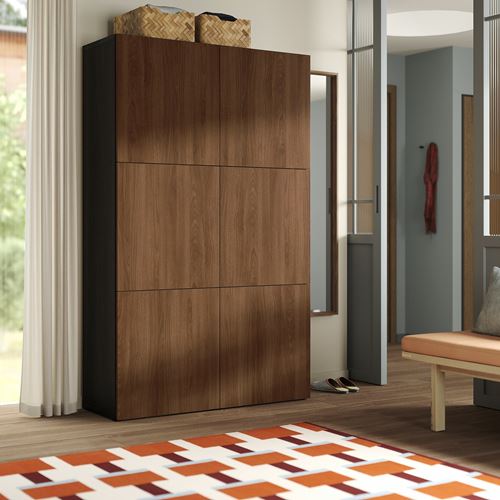 IKEA - BESTA, dolap kombinasyonu, venge-ceviz görünüm, 120x42x193 cm