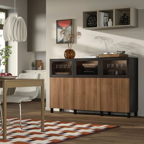 IKEA - BESTA, tv ünitesi, venge-ceviz görünüm, 180x42x112 cm