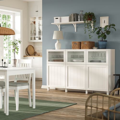 IKEA - BESTA, tv ünitesi, beyaz, 180x42x112 cm