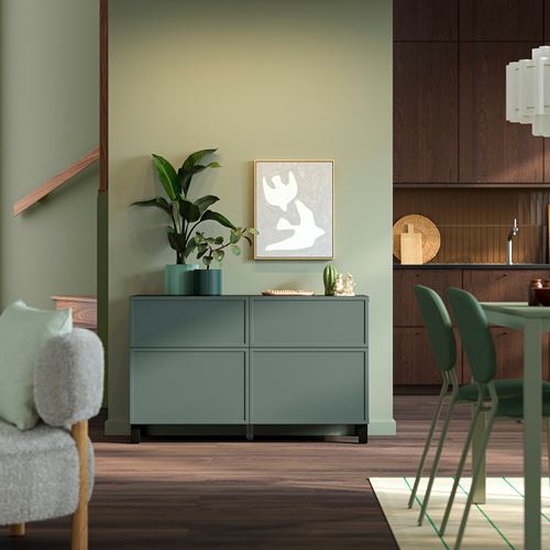 IKEA - BESTA, dolap kombinasyonu, beyaz, 120x42x75 cm