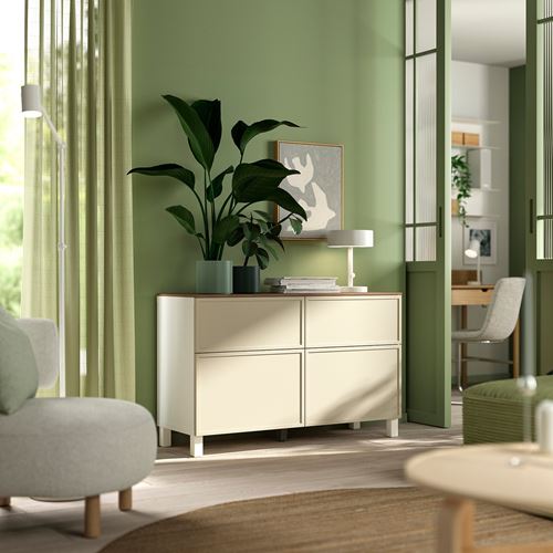 IKEA - BESTA, dolap kombinasyonu, beyaz-bej, 120x42x75 cm