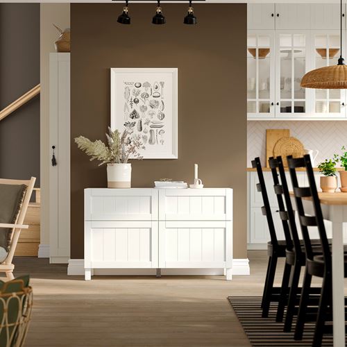 IKEA - BESTA, dolap kombinasyonu, beyaz, 120x42x74 cm