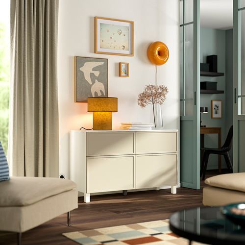IKEA - BESTA, dolap kombinasyonu, beyaz-bej, 120x42x75 cm