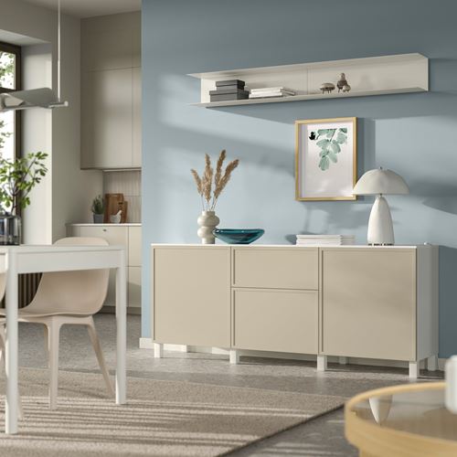 IKEA - BESTA, dolap kombinasyonu, beyaz-bej, 180x42x75 cm