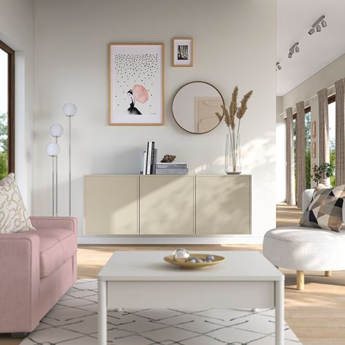 IKEA - BESTA, duvar dolabı, beyaz-bej, 180x42x64 cm