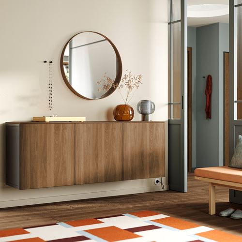 IKEA - BESTA, duvar dolabı, venge-ceviz görünüm, 180x42x65 cm