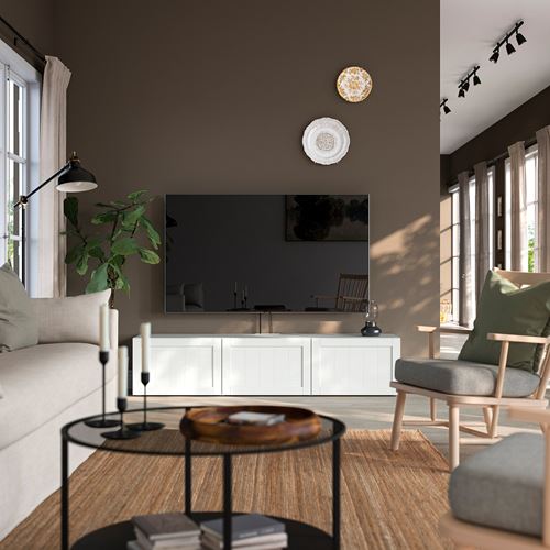 IKEA - BESTA, tv sehpası, beyaz, 180x42x38 cm