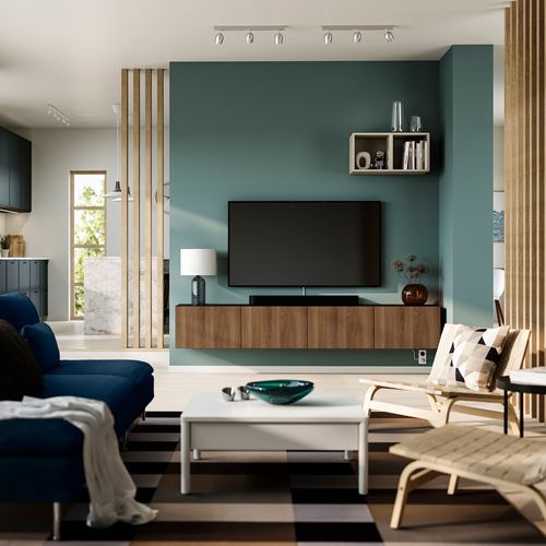 IKEA - BESTA, tv sehpası, venge-ceviz görünüm, 240x42x38 cm