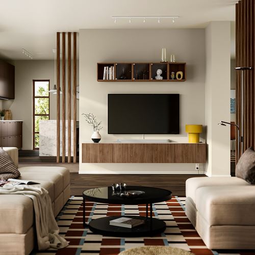 IKEA - BESTA, tv sehpası, beyaz-bej, 240x42x38 cm