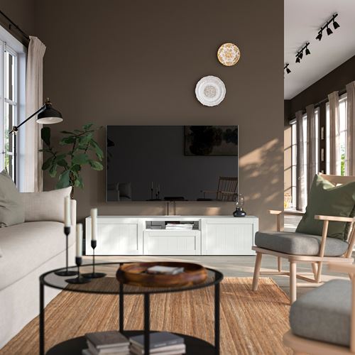 IKEA - BESTA, tv sehpası, beyaz, 180x42x39 cm