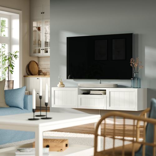 IKEA - BESTA, tv sehpası, beyaz, 180x42x39 cm