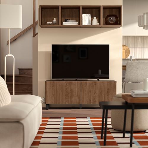 IKEA - BESTA, tv sehpası, venge-ceviz görünüm, 120x42x48 cm