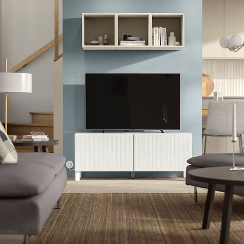 IKEA - BESTA, tv sehpası, beyaz, 120x42x48 cm