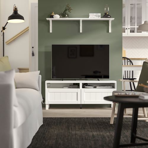 IKEA - BESTA, tv sehpası, beyaz, 120x42x48 cm