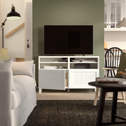 IKEA - BESTA, tv sehpası, beyaz, 120x42x74 cm