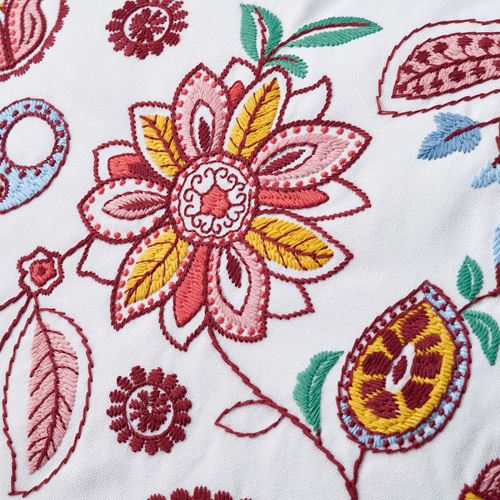 IKEA - FJALLFRYLE, kırlent, beyaz-çok renkli, 50x58 cm