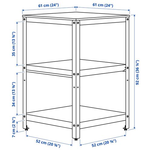 IKEA - GRILLSKAR, dış mekan mutfak adası, paslanmaz çelik-siyah, 61x61 cm