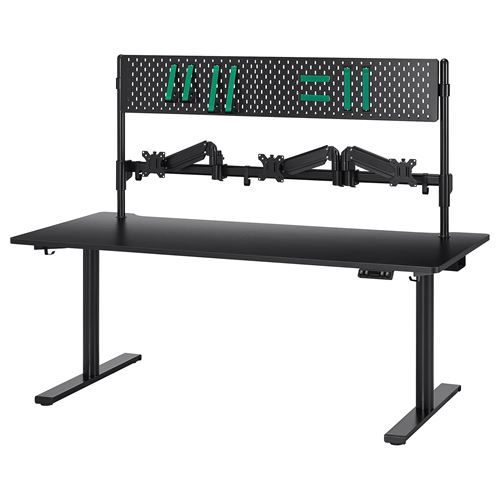 IKEA - MALOMRADE, gaming desk, black/green, 180x80 cm
