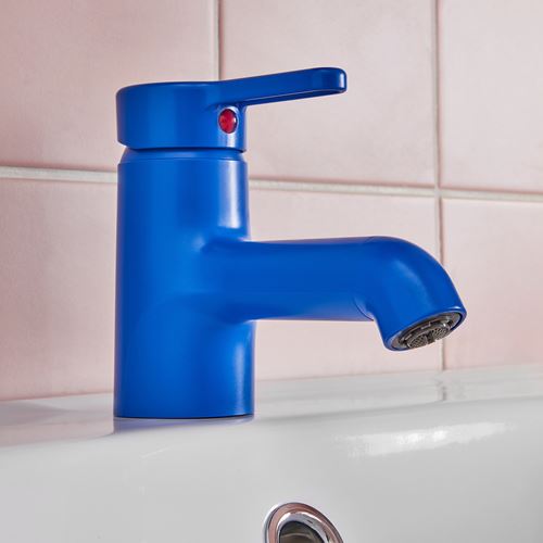 IKEA - BERGVATTNET, lavabo bataryası, mavi, 12 cm