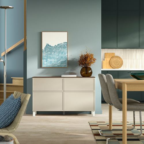 IKEA - BESTA, dolap kombinasyonu, beyaz-bej, 120x42x75 cm