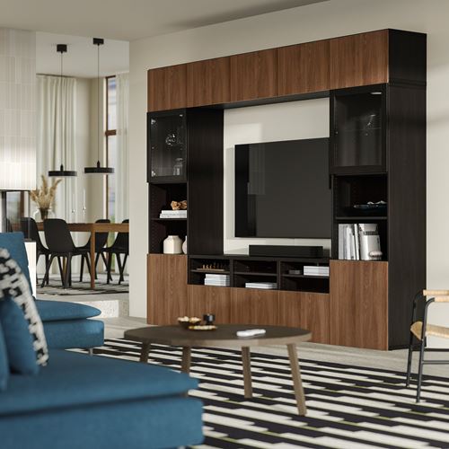 IKEA - BESTA, tv ünitesi, venge-ceviz görünüm, 300x42x231 cm