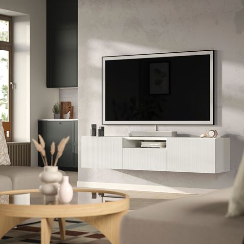 IKEA - BESTA, tv bench, white, 180x42x39 cm