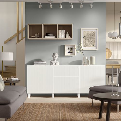 IKEA - BESTA, dolap kombinasyonu, beyaz, 180x42x75 cm