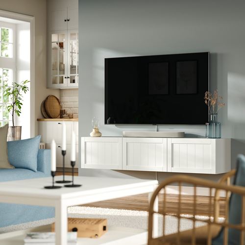 IKEA - BESTA, tv sehpası, beyaz, 180x42x38 cm