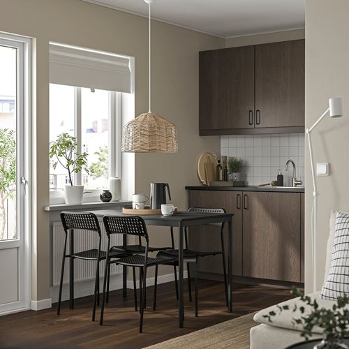 IKEA - SANDSBERG, plastik sandalye, siyah