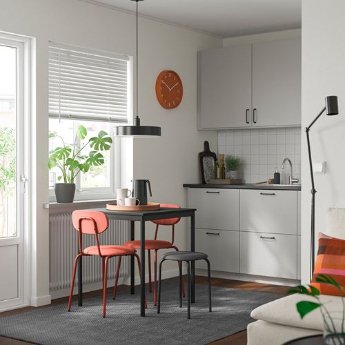 IKEA - SANDSBERG, döşemeli sandalye, kırmızı-kahverengi-Remmarn kırmızı-kahverengi