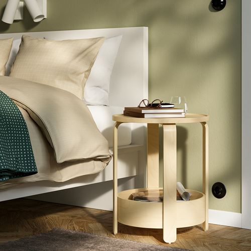 IKEA - BORGEBY, yan sehpa, huş kaplama, 46 cm