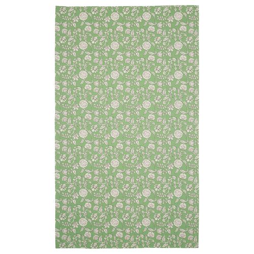 IKEA - SMÖRFISK, tablecloth, Floral pattern-green-white, 145x240 cm