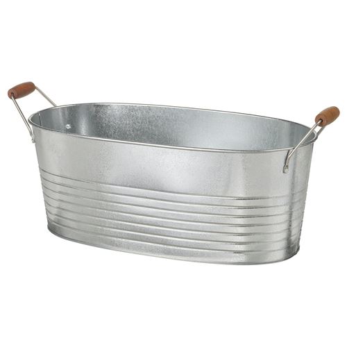 IKEA - KORKGRAN, çelik saksı, galvanizli, 27x58 cm